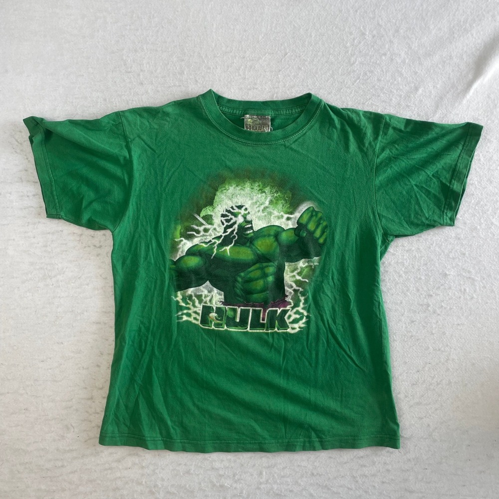 Marvel The‎ Hulk Movie Graphic T-Shirt Mens Small Green 2003 Vintage Y2K Promo